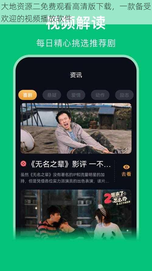 大地资源二免费观看高清版下载，一款备受欢迎的视频播放软件